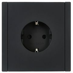 Розетка ИЕК (IEK) СП FORTE&PIANO FP113 16 А с заземлением защитные шторки FP-R14-16-1-K02 черная