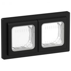 Рамка ИЕК (IEK) 2-м СП FLITE Рпро-2-55-ФлЧ IP55 черная FI-M20-32-55-K02, декоративная