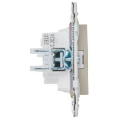 Розетка ИЕК (IEK) SKANDY 10 А без заземления без защитных шторок SK-R02B бежевая SK-R10-10-K10
