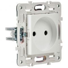 Розетка ИЕК (IEK) SKANDY 10 А без заземления без защитных шторок SK-R02W арктический белый SK-R10-10-K01