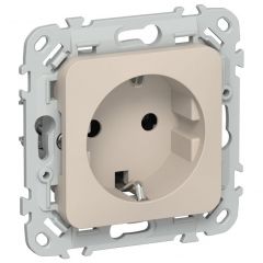 Розетка ИЕК (IEK) СП FLITE РС11-1-ФлЛ 16 А с заземлением, скрытая установка, без шторок