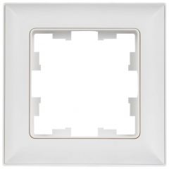 Рамка ИЕК (IEK) 1-м BRITE РУ-1-БрАБ арктический белый/белый BR-M12-12-K91, декоративная для электроустановочных устройств