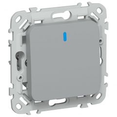 Выключатель проходной ИЕК (IEK) 1-клавиша СП FLITE ВС61-1-1-ФлС 10 А с индикацией серый FI-V12-1-10-1-K03