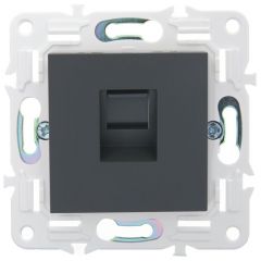 Розетка компьютерная ИЭК RJ45 кат.5E SKANDY SK-K01G графит IEK SK-K10-1-K53