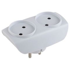 Разветвитель Эра (Era) 2-м без заземления 16 А IP20 SP-2-W белый C0045520