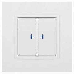 Выключатель Эра (Era) 2-клавишный СП Elegance 14-1105-01 10 А IP20 250 В 10AX с подсветкой механизм белый