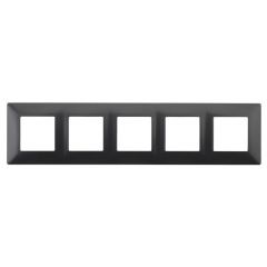 Рамка декоративная Эра (Era) Elegance 14-5005-05 антрацит, 5-постовая, матовая, IP20