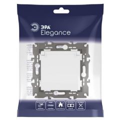 Розетка Эра (Era) 1-м СП Elegance 14-2103-01 16 А IP20 с крышкой белая, 250 В, Schuko, 2P+E