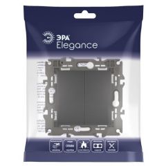 Переключатель Эра (Era) 2-клавиши СП Elegance 14-1106-05 10 А IP20 250 В 10AX механизм антрацит