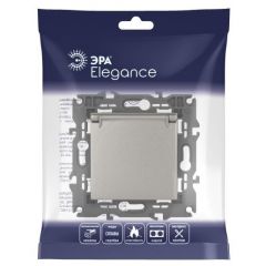 Розетка Эра (Era) Elegance 14-2103-16 16 А 250 В Schuko с защитными шторками и крышкой титан, скрытая установка