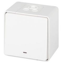 Выключатель Эра (Era) Эксперт 11-1502-01 с подсветкой IP55 10АХ-250В ОУ белый