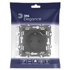 Розетка Эра (Era) Elegance 14-4108-05 16A 250 В с USB A+C 3 А 5 В антрацит, скрытая установка