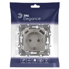 Розетка Эра (Era) Elegance 14-4108-16 16A 250 В с USB A+C 3 А 5 В титан, скрытая установка