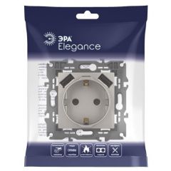 Розетка Эра (Era) Elegance 14-4109-16 16A 250 В с 2xUSB 3 А 5 В титан, скрытая установка