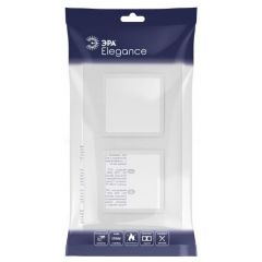 Рамка Эра (Era) 2-м Elegance 14-5012-01М Classic белая матовая, для розеток и выключателей
