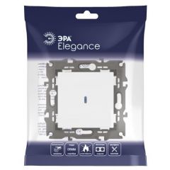 Выключатель Эра (Era) Elegance 14-1102-01М 250 В 10АХ с подсветкой LED, белый матовый, скрытой установки