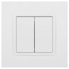 Выключатель Эра (Era) 2-клавиши Elegance 14-1104-01М 250 В 10АХ матовый белый, скрытая установка