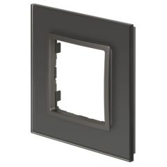 Рамка Эра (Era) 1-м Elegance 14-5101-16 для розеток и выключателей стекло титан, для электроустановочных устройств