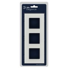 Рамка Эра (Era) 3-м Elegance 14-5103-01М для розеток и выключателей белая матовая стекло