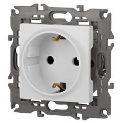 Розетка Эра (Era) Elegance 14-2102-01М 16 А 250 В Schuko с защитными шторками матовая белая, скрытая установка