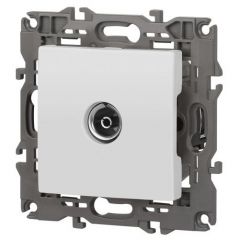 Розетка телевизионная одиночная Эра TV Elegance 14-3101-01М матовый белый Б0065813 ERA