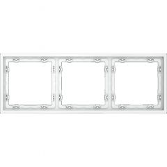 Рамка пластиковая Voltum S70 на 3 поста, (белый матовый) VLS100302