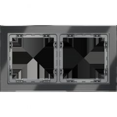 Рамка стеклянная Voltum S70 на 2 поста, (графит, стекло) VLS110207