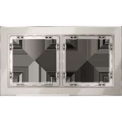 Рамка стеклянная Voltum S70 на 2 поста, (кашемир, стекло) VLS110203