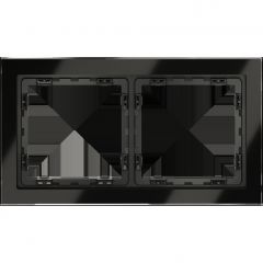 Рамка стеклянная Voltum S70 на 2 поста, (черный,стекло) VLS110208