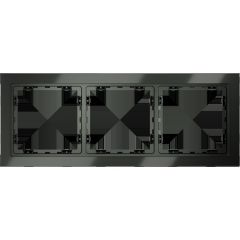 Рамка стеклянная Voltum S70 на 3 поста, (титан, стекло) VLS110306