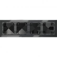 Рамка стеклянная Voltum S70 на 4 поста, (графит, стекло) VLS110407