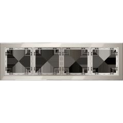 Рамка стеклянная Voltum S70 на 4 поста, (кашемир, стекло) VLS110403