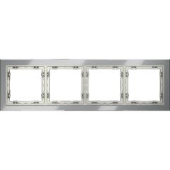 Рамка стеклянная Voltum S70 на 4 поста, (сталь, стекло) VLS110405
