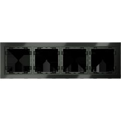Рамка стеклянная Voltum S70 на 4 поста, (титан, стекло) VLS110406