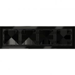 Рамка стеклянная Voltum S70 на 4 поста, (черный,стекло) VLS110408
