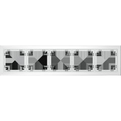 Рамка стеклянная Voltum S70 на 5 постов, (белый,матовый,стекло) VLS110502