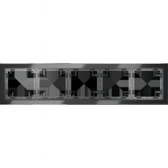 Рамка стеклянная Voltum S70 на 5 постов, (графит, стекло) VLS110507