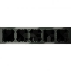 Рамка стеклянная Voltum S70 на 5 постов, (титан, стекло) VLS110506