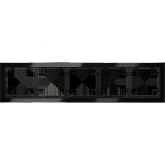 Рамка стеклянная Voltum S70 на 5 постов, (черный,стекло) VLS110508