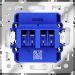 Розетка акустическая встраиваемая Voltum S70 4-местная, (кашемир) VLS060303