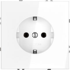 Розетка встраиваемая Voltum S70 с заземлением 16А, (белый глянцевый) VLS040101