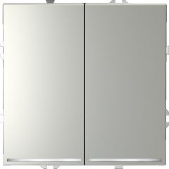 Выключатель встраиваемый Voltum (Вольтум) S70 двухклавишный с подсветкой 10А, (сталь) VLS020205