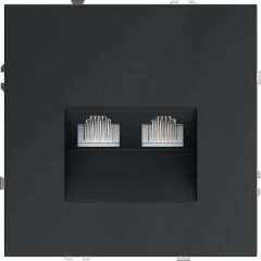 Розетка компьютерная встраиваемая Voltum S70 двойная RJ45+RJ45 категория б, (графит) VLS060207