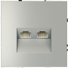 Розетка компьютерная встраиваемая Voltum S70 двойная RJ45+RJ45 категория б, (сталь) VLS060205