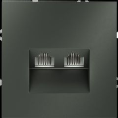 Розетка компьютерная встраиваемая Voltum S70 двойная RJ45+RJ45 категория б, (титан) VLS060206