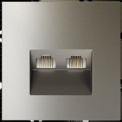 Розетка компьютерная встраиваемая Voltum S70 двойная RJ45+RJ45 категория б, (шелк) VLS060204