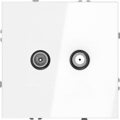 Розетка телевизионная встраиваемая Voltum S70 оконечная TV+SAT, (белый глянцевый) VLS060401