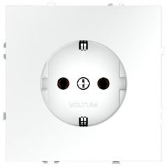 Розетка Вольтум (Voltum) 1-м СП S70 16 А с заземлением VLS040102 белая матовая, SCHUKO