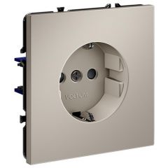 Розетка Вольтум (Voltum) 1-м СП S70 16 А с заземлением VLS040203 кашемир, SCHUKO