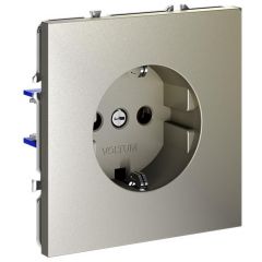 Розетка Вольтум (Voltum) 1-м СП S70 16 А с заземлением VLS040104 шелк, SCHUKO